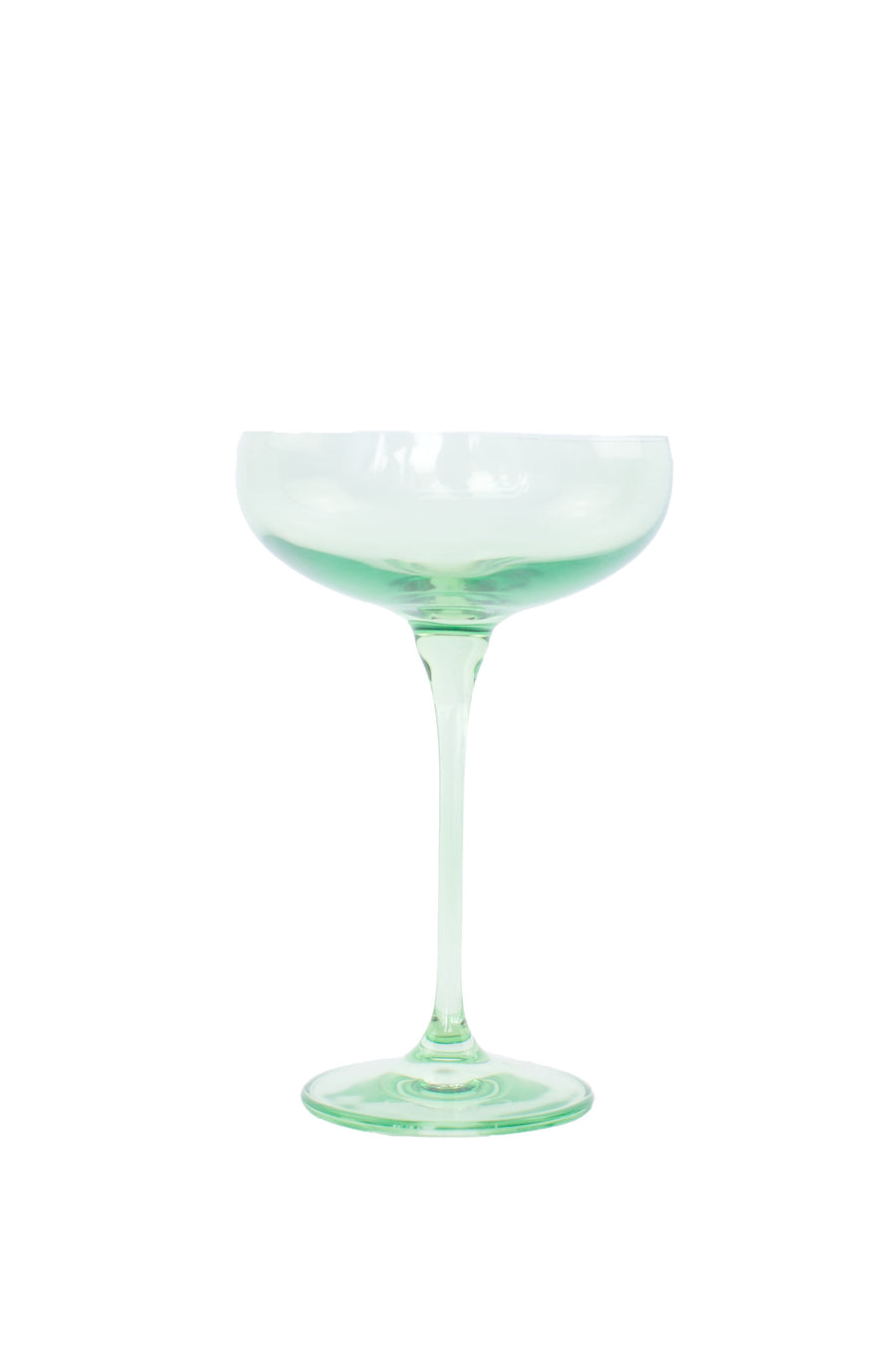 Mint green champagne coupes elegantly displayed for sophisticated event decor and stylish table settings.