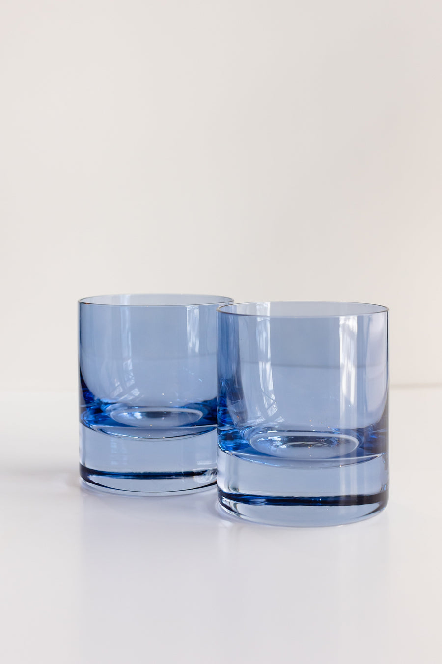 Cobalt blue rocks glass showcasing elegant design and vibrant color, perfect for stylish beverage presentation