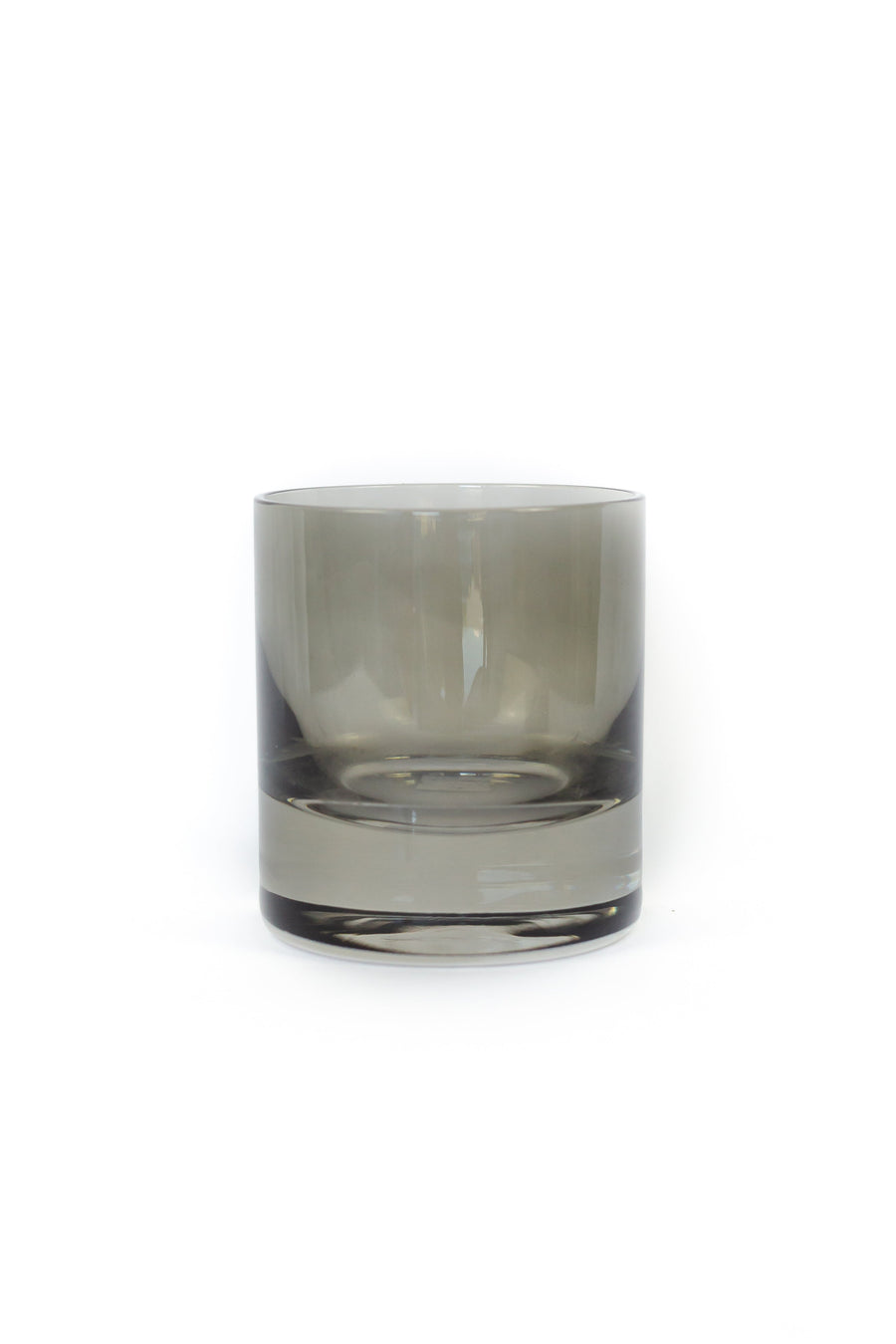 Elegant colored rocks glass in gray smoke, perfect for sophisticated cocktail presentations and stylish home bars.