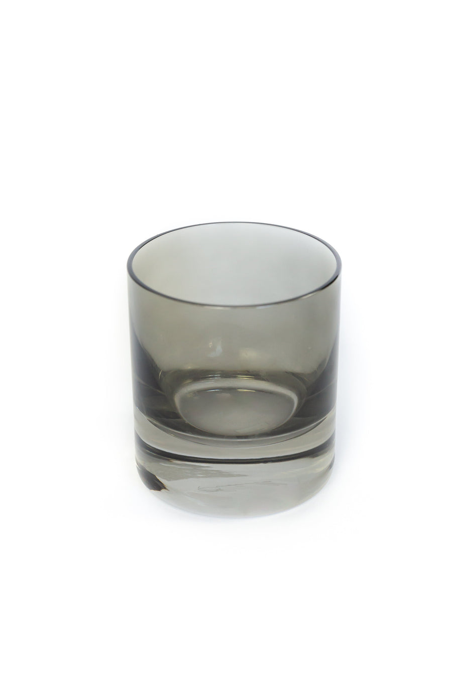 Elegant colored rocks glass in gray smoke, perfect for sophisticated cocktail presentations and stylish home bars.