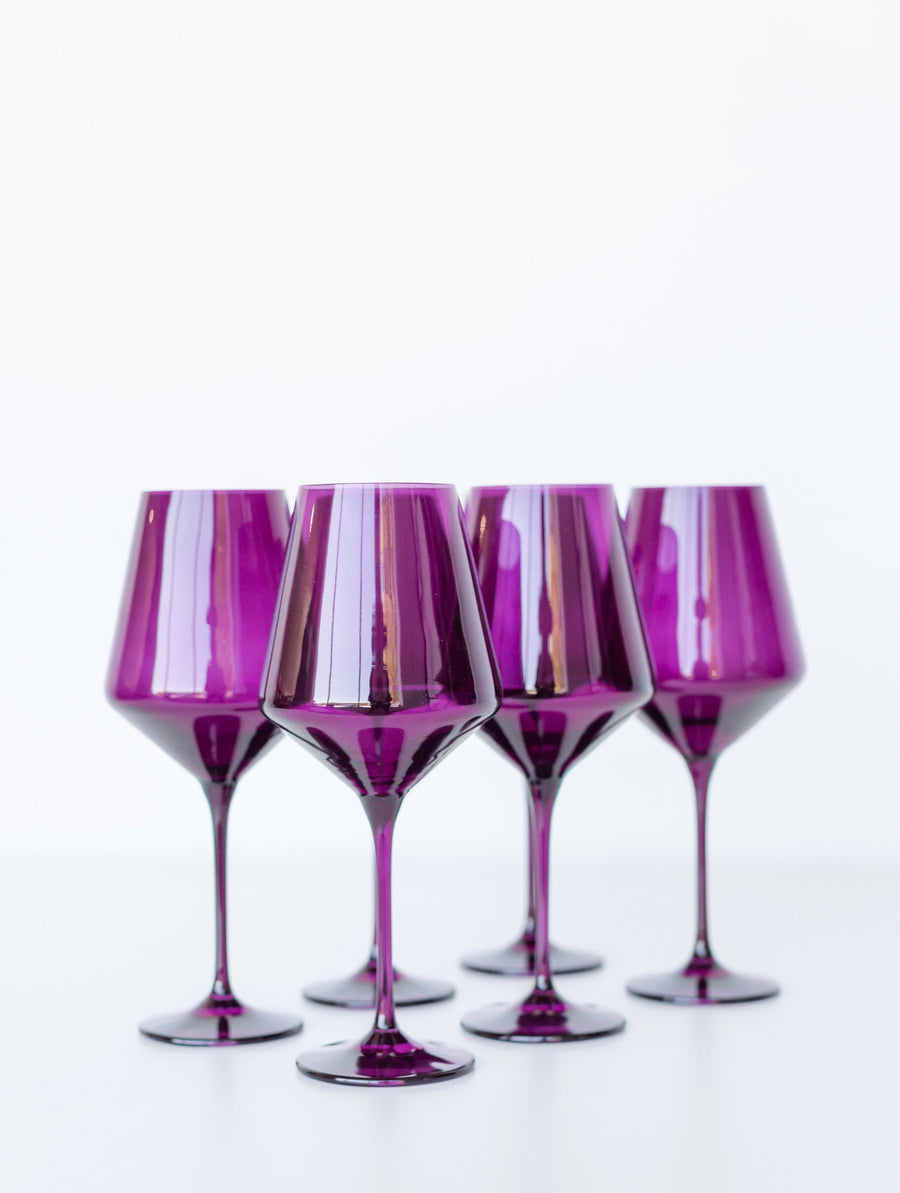 Elegant amethyst wine glass showcasing exquisite craftsmanship and rich purple hues perfect for sophisticated gatherings.