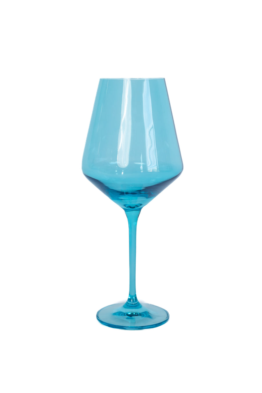 Elegant ocean blue wine glasses set on a pristine table, capturing the essence of luxury and coastal charm.