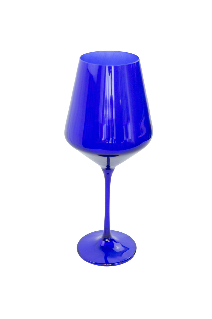 Elegant royal blue wine stemware set enhancing the dining experience with sophisticated style and vibrant color